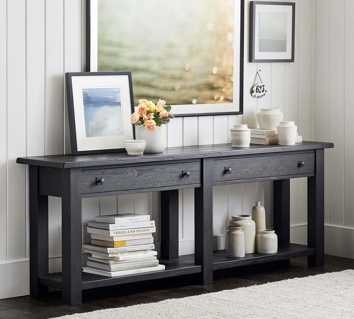 black console table